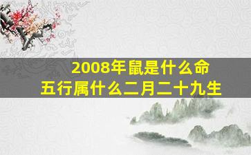 2008年鼠是什么命 五行属什么二月二十九生